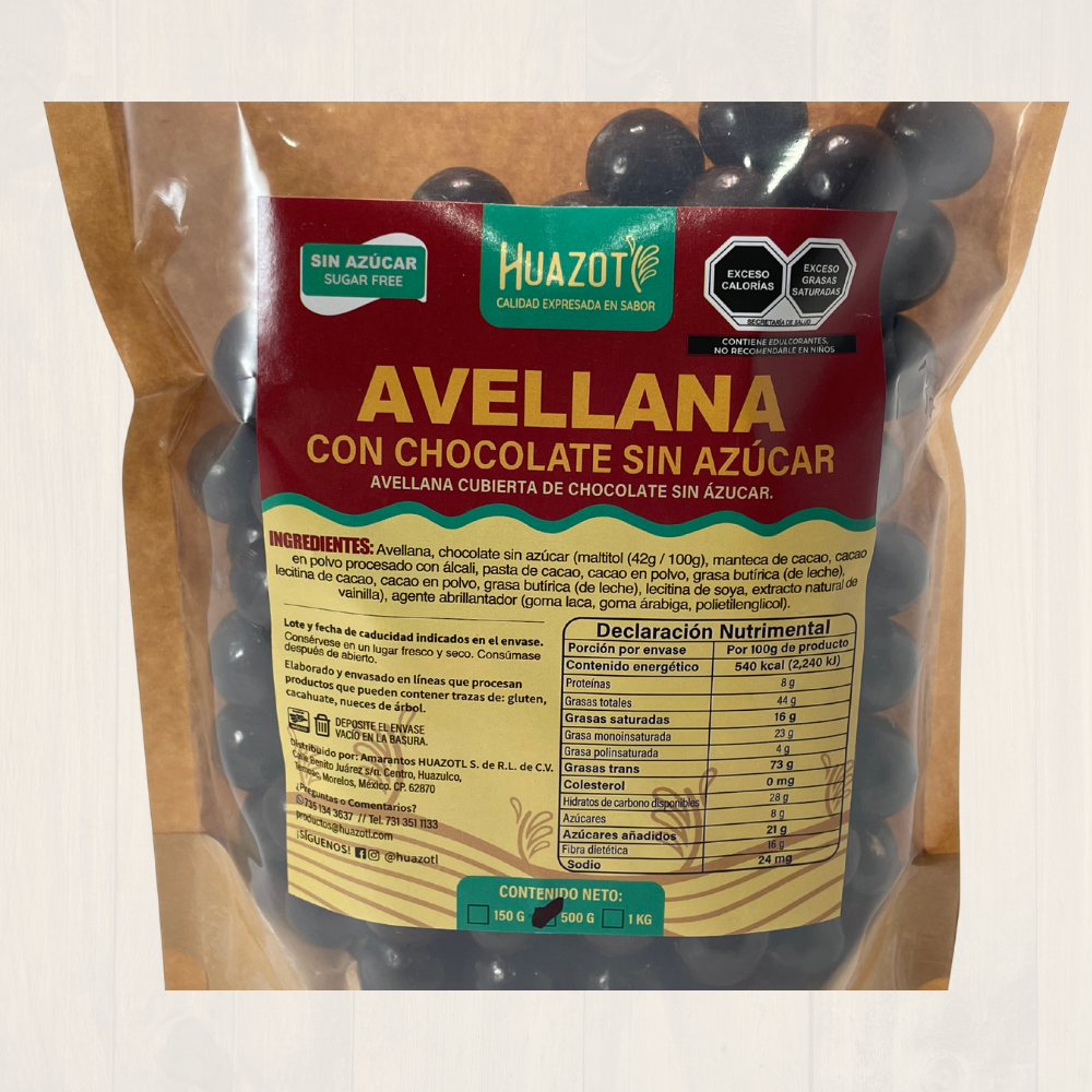 Avellana con chocolate sin azúcar 500 g