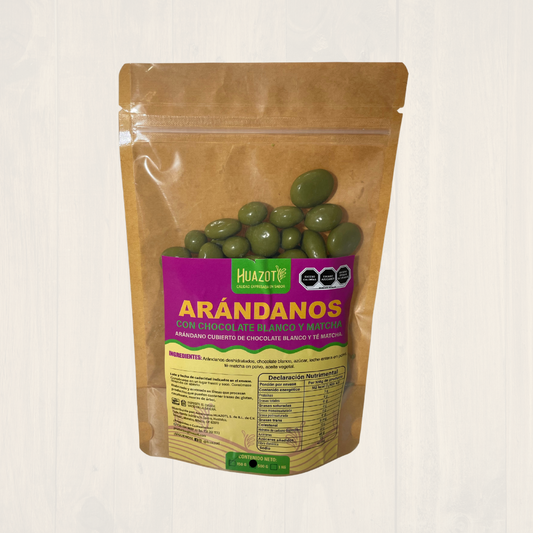 Arándanos con chocolate blanco y matcha