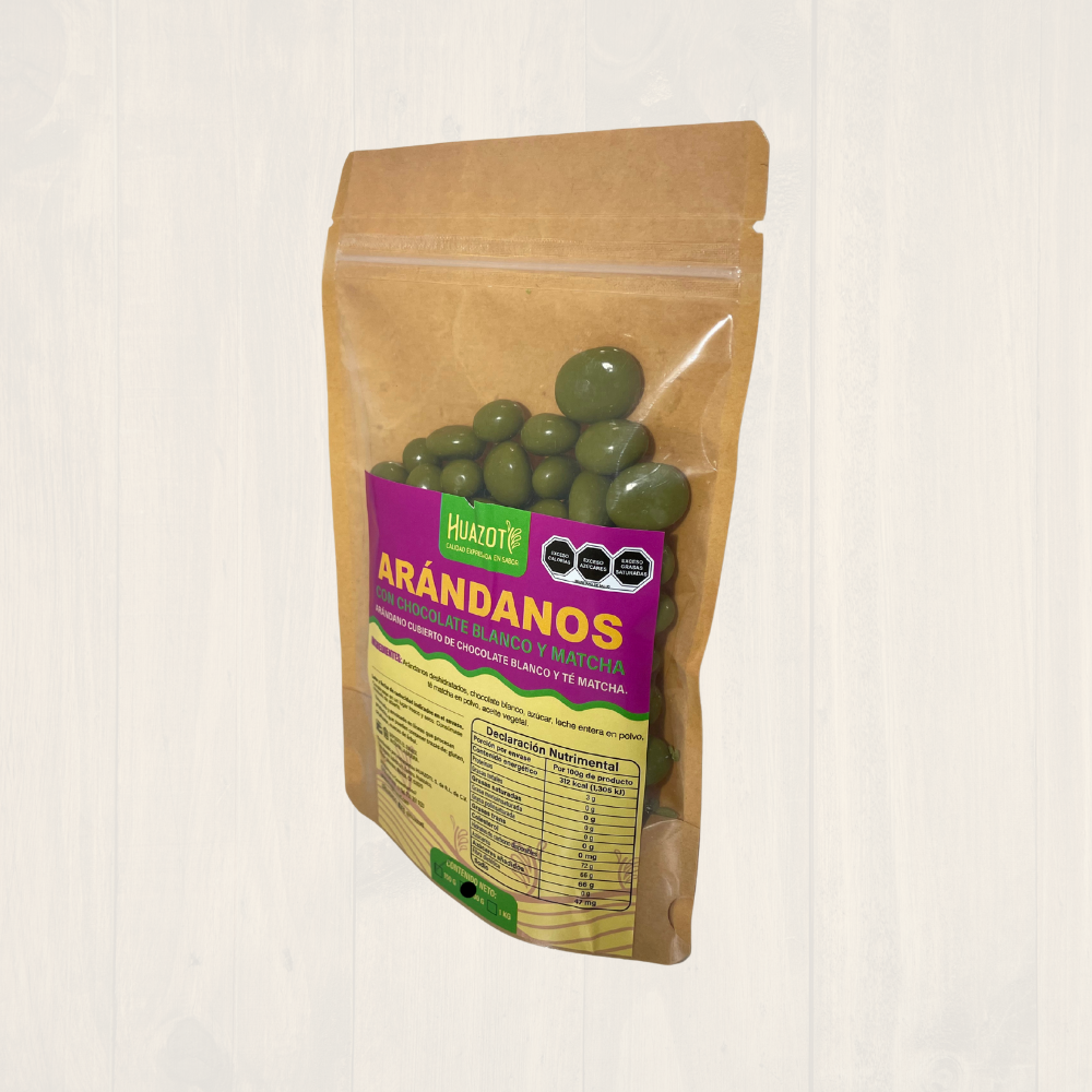 Arándanos con chocolate blanco y matcha