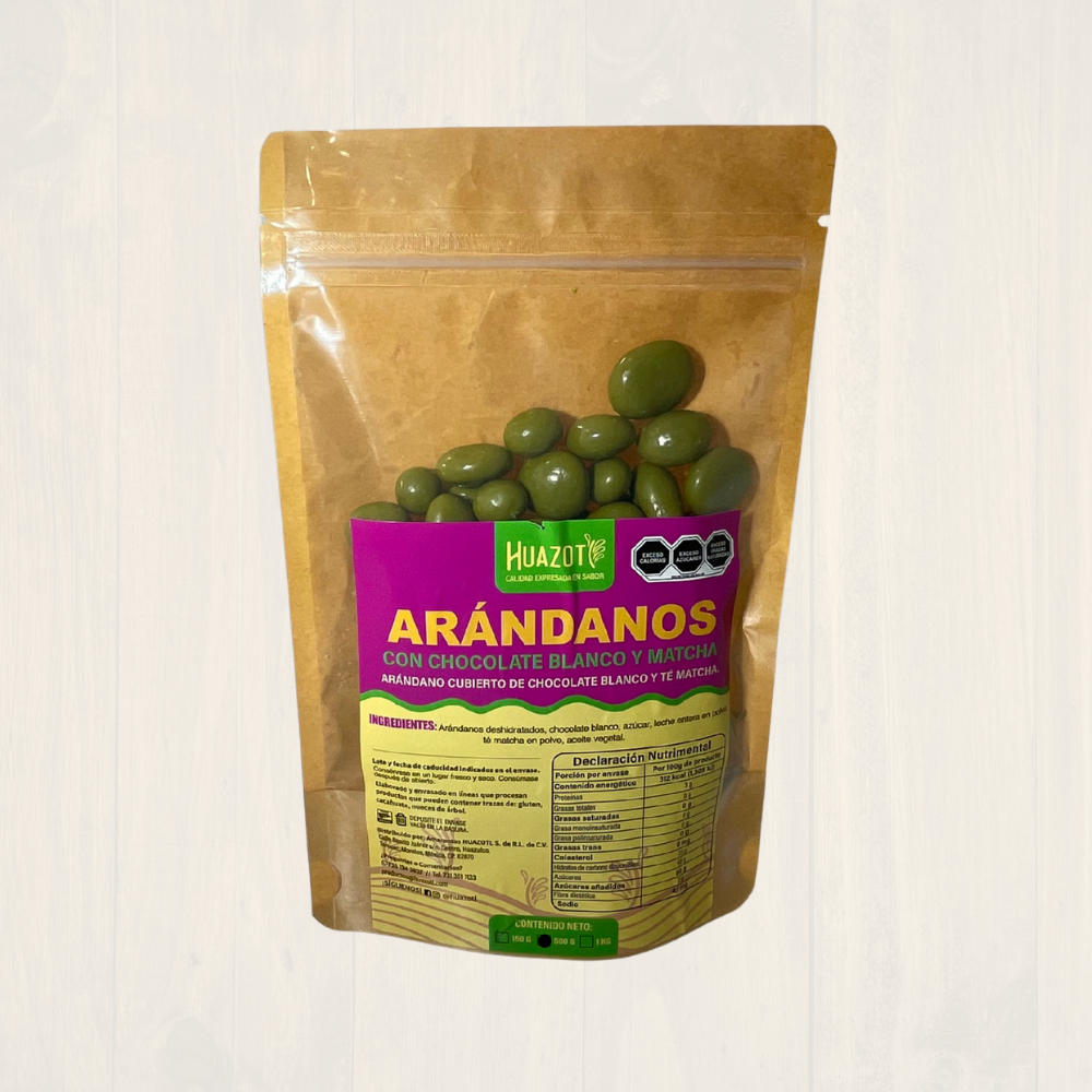 Arándanos con chocolate blanco y matcha